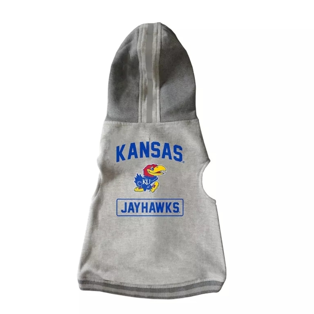 Gray Kansas Jayhawks Dog Hoodie